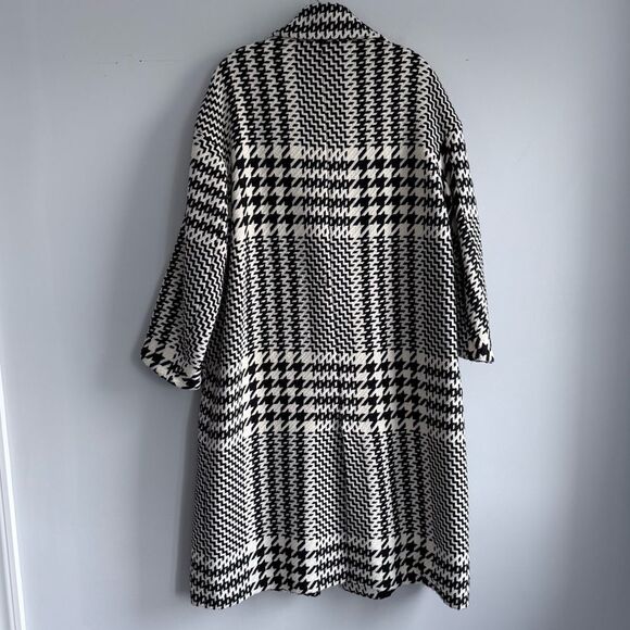 Zara Oversized Plaid Houndstooth Coat Longline 8083/114/070 M Blogger Favorite - Picture 8 of 16